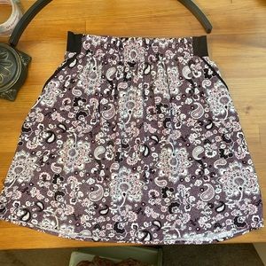 Purple paisley mini skirt